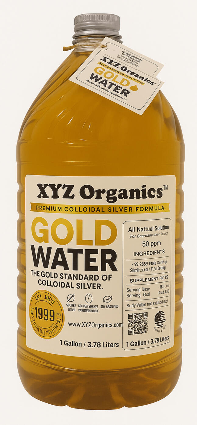 XYZ Organics - Colloidal Silver 1 Gallon Jug - Gold Water